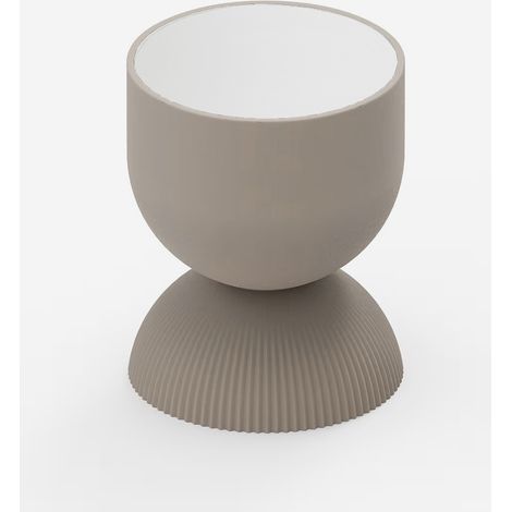 Tavolino da salotto design moderno in polietilene piano bianco Illo - Beige