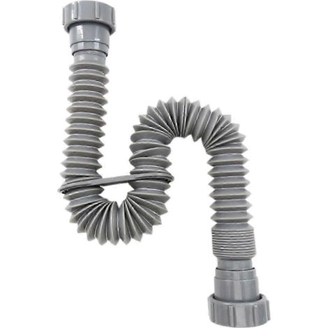 Tuyau d'évacuation d'évier en acier inoxydable, lot de 2, avec raccord de trop-plein (1/4)