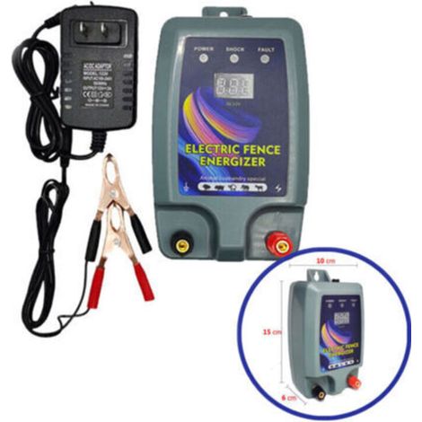 Kit de clôture électrique, clôture électrique pour bétail, 2 modes d'alimentation pour élevage de volailles, électrificateur de clôture, haute puissance (1/5)