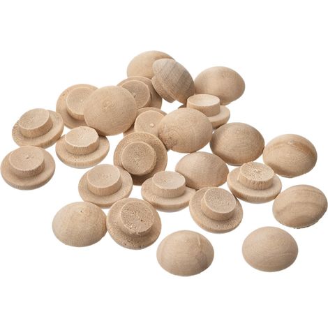 Plaques En Bois De Hêtre, 25 Pcs De 13 X 8 mm, Avec Bouton Supérieur, Cache-Trous De Vis, Couverture En Bois Décorative Pour Chaises Et Menuiserie (1/5)
