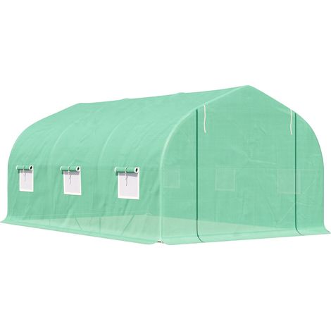 Invernadero, 450 x 300 x 200 cm, materiales resistentes a la intemperie, excelente ventilación para las plantas, versátil para diversas plantas, protección exterior duradera. (1/5)