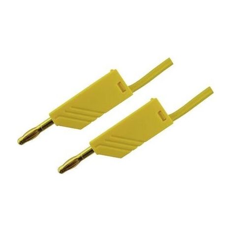 SKS Hirschmann MLN 200/2,5 GE Cavo di misura [Spina a banana 4 mm - Spina a banana 4 mm] 2.00 m Giallo 1 pz.