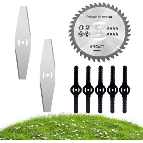 8Pcs Lames de Rechange, Lame de Debrouissalleuses, Lame de Coupe Bordure, Lame de Tondeuse Gazon, pour Coupe Bordure Tondeuse à Gazon, pour Jardin et Pelouse (1/5)
