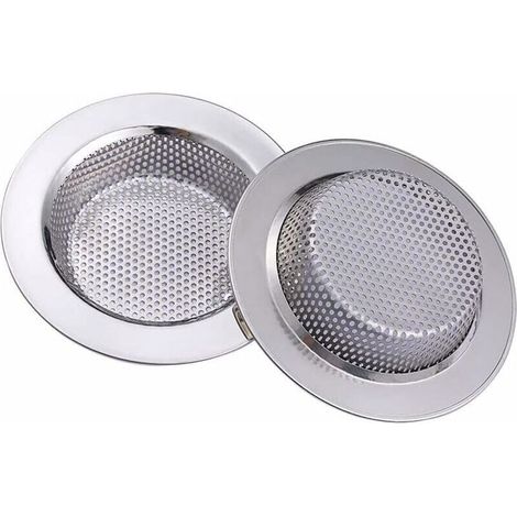 2 Pcs Filtre évier Cuisine, Filtre à évier en Acier Inoxydable, Filtre en métal Bain lavabo Filtre pour Salle de Bain Cuisine 7.5cm /2.95&34 de diamètre (1/4)