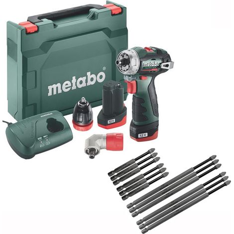 Metabo BS 18 L BL Q Pro Pack Quick Change Drill Right Angle Drill + Long Bit Set (1/5)