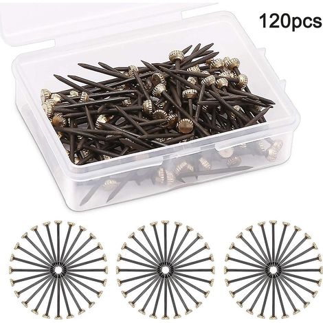 120 clous de fixation pour cadres photo, vis en acier noir à tête en laiton, 1,4 x 25 mm-AquaForge (1/5)