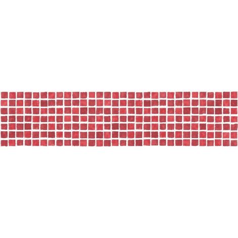 DISCONTINUED Fine Decor Ceramica Mosaic Tiles Red White Kitchen Bathroom Wallpaper Border