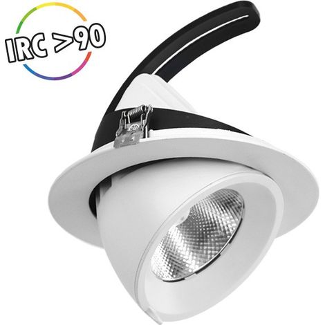 Spot escargot encastrable et inclinable BOUTICA ø130mm - 4000K Blanc neutre - 20W (1/8)