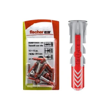 BLISTER TASSELLO FISCHER DUO POWER senza vite  Blister di 16 tasselli D.8 mm