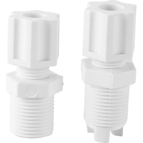 Kit de raccords d'entrée pour clapet anti-retour de chlorateur, 2 pièces, écrou de compression, compatible avec les modèles 1/4" CL220 CLX220EA CL220BR, blanc (1/5)