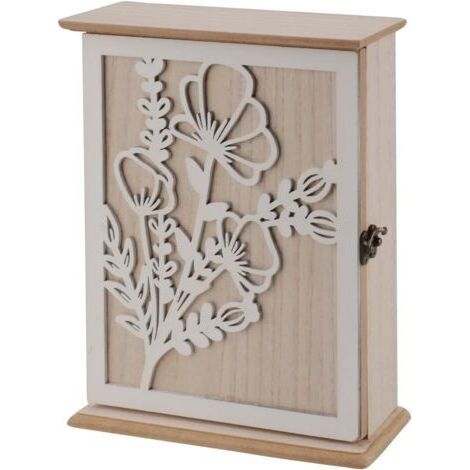 Boîte à clés Murale en Bois Armoire a Clef Murale avec 6 Crochets Boîte à Clés en Bois pour Les entrées, Les Chambres et Les couloirs - 26  20  6cm