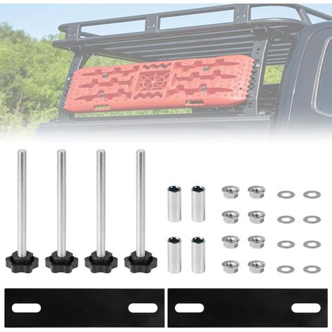 Lot de 2 supports pour plaques de sable - Accessoires pour sandboards tout-terrain - Fixation tout-terrain - Pour camping-car - Tapis de traction - Kit de montage pour voiture - Barres de toit (1/5)