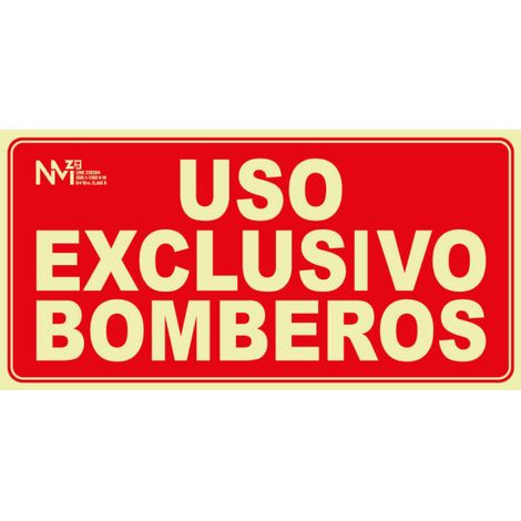 Señal de seguridad Uso Exclusivo Bomberos con capa luminiscente 160 x 320 mm SEKURECO                                                   Clase A (PVC 1 mm) (1/2)