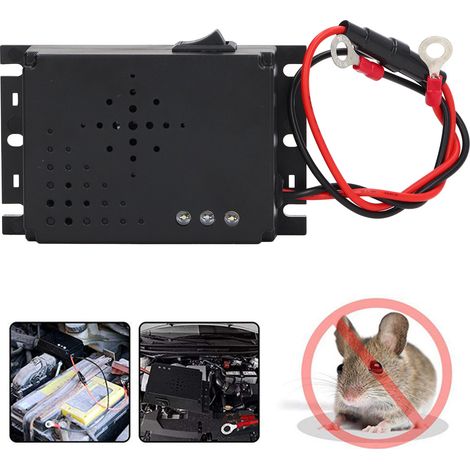 [Repelente de musgo para coches] Ultrasonido + luz intermitente potente – compatible con 12V, ABS, 104 x 71 x 33,5 mm, protección para 40 m² (1/5)