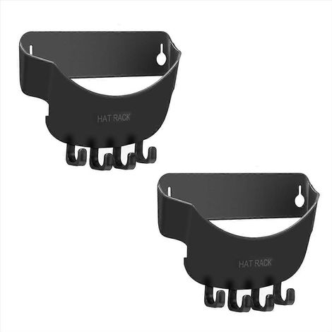 Lot de 2 porte-chapeaux muraux, organisateur de chapeaux, porte-chapeaux 2 en 1 avec crochets (1/5)