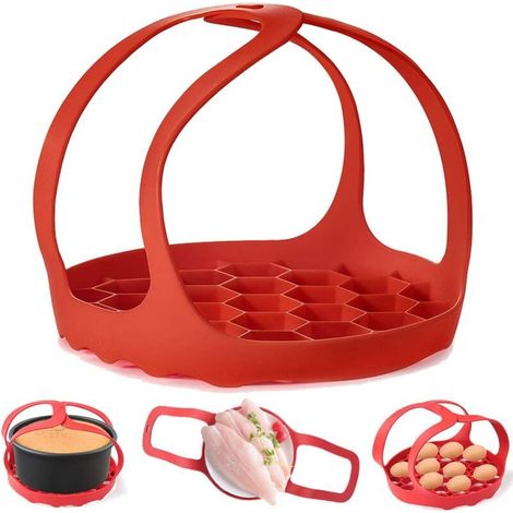 Support pour autocuiseur, plaque de cuisson en silicone, pot instantané/multifonction, anti-brûlure, support de levage pour ustensiles de cuisine, support de cuisson à la vapeur en silicone sans BPA ( (1/5)