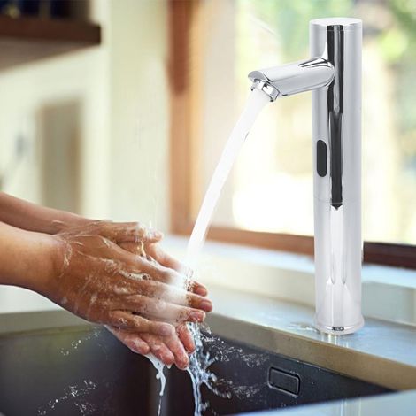Berührungsloser Infrarot-Waschtischhahn, wassersparende Mischbatterie (1/5)