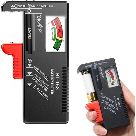 Testeur De Piles, Testeur De Piles Pour Tous Types De Piles, Domestiques Pour Toutes Les Piles AA, AAA, C, D, 9V Et 1,5V Bouton Rechargeables Et Appareil De Test De (1/5)