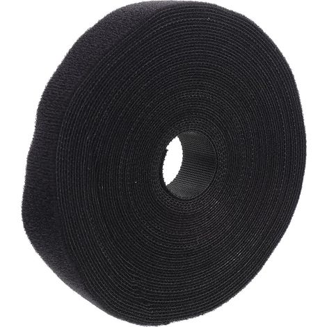Bande Adhésive en Nylon pour Organiser les Câbles Domestiques, Attache Câble Noire, Facile à Ajouter ou Retirer, pour Maison et Bureau (1/5)