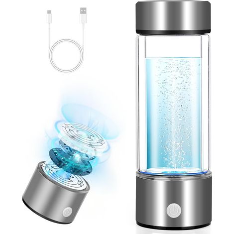 Generatore di acqua idrogenata, macchina portatile ricaricabile per acqua idrogenata da 450 ml, migliora la qualità dell'acqua in 3 minuti, bottiglia di idrogeno adatta per casa, ufficio e viaggi (1/5)
