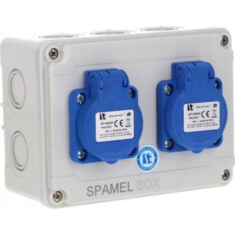 Quadro elettrico Spamel 2x3x16a ip54 resistente polvere acqua