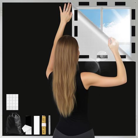 300x145cm Store Occultant sans Percage, 420D Oxford Thermique Rideau Occultant Pare Soleil Fenetre de Toit Maison Noir, écoupableTissu Obscurcissant Isolation Thermique pour Chambre d'enfant (1/5)