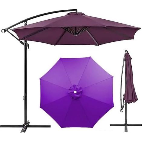 Ersatz-Sonnenschirmbezug, 7ft/9ft/10ft Gartenabdeckung, waschbarer Terrassenüberdachung (Rot, 9ft 8 Rippen) (Lila, 9ft 8 Rippen) (1/5)