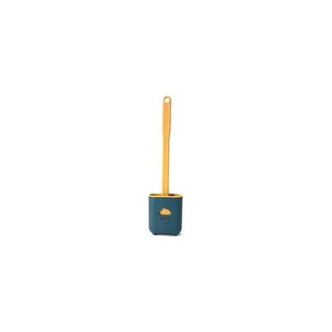 Brosse de toilette Nettoyage des crevasses Chasse d'eau de toilette Brosse douce et souple avec base Brosse de toilette