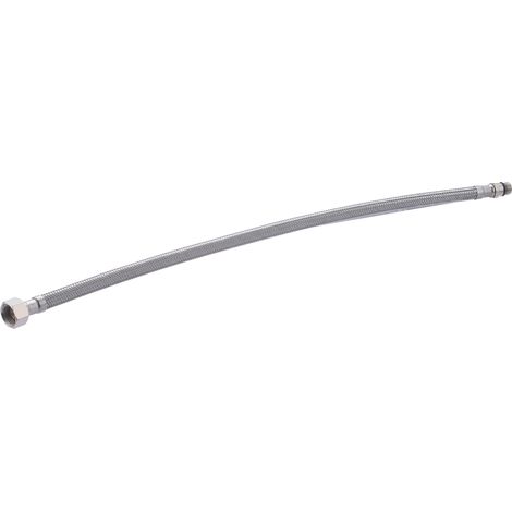 Flexible de Acero Inox para Grifería DN8 QUICK PLOMBERIE - Macho 12X100 Hembra 3/8 paso interior 8 mm, Longitud 500mm