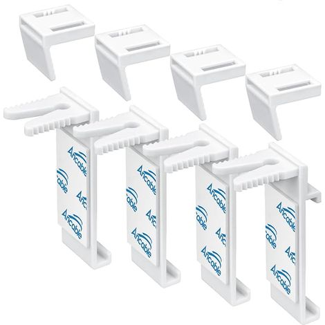 Clamping Brackets for Roller Blind, Clamping Brackets, Roller Blind, Double Roller Blind, Spare Parts Accessories Set of 4 Pieces, Clamping Brackets for PVC Wooden Windows Door Sash (1/5)