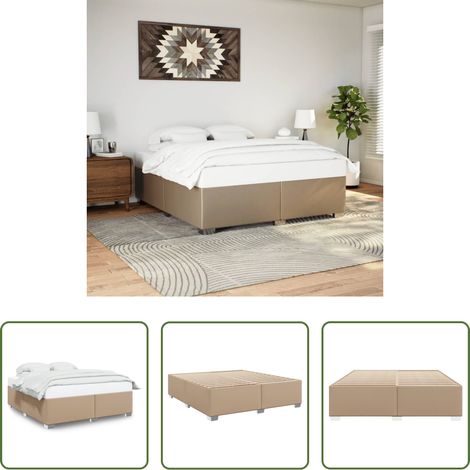 Matelas -  Cadre de lit sans matelas cappuccino 180x200 cm similicuir (1/5)