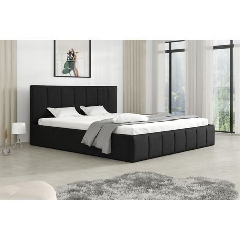 Polsterbett Doppelbett DETROIT 120x200cm Stoff Magic Velvet Schwarz (1/2)