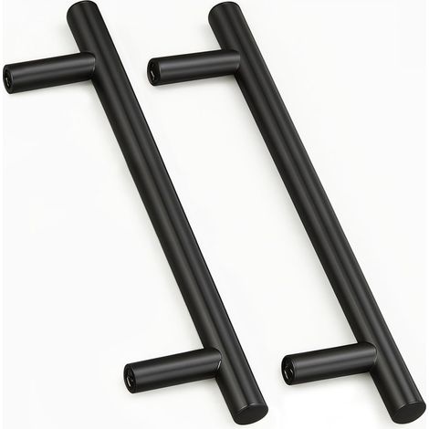 2 Unités En Noir acier inoxydable Boutons De Porte Tirer La Poignée De Meubles avec Vis pour Tiroir Meuble Cuisine Cuisine Home Decorating, Trou à Trou Centre Distance 160 mm (1/5)