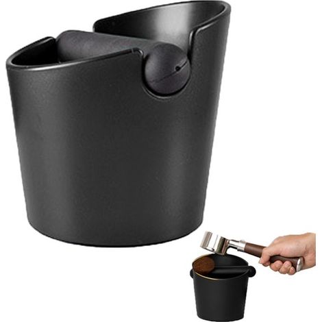 Contenedor de reciclaje de posos de café, negro, pequeño contenedor para grifo de café, contenedor para grifo de espresso, para almacenar posos de espresso. (1/5)