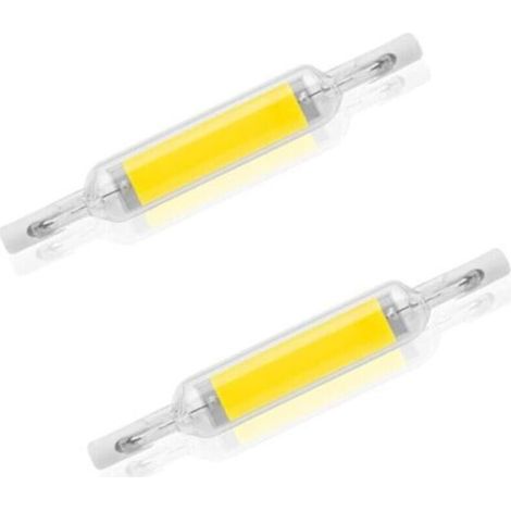 Lot de 2 ampoules LED R7S 10 W 78 mm à intensité variable blanc froid 6000-6500 K 100 W halogène J78 de remplacement, tube de base R7S à double extrémité, angle de faisceau 360, économie d'éne