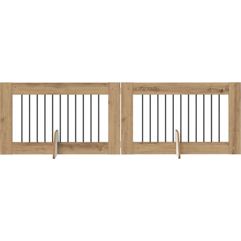 Dog Gate with Stands 2 pcs Artisan Oak 100 x 60 cm vidaXL