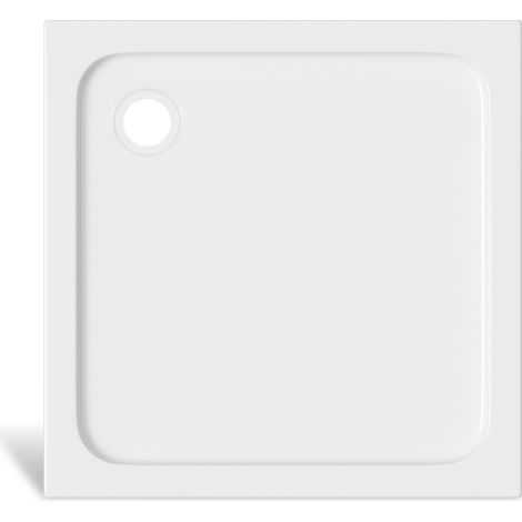 Randaco Plato de ducha cuadrado de acrílico 90 x 90 cm, blanco, altura 4 cm, desagüe Ø 90 mm (1/5)