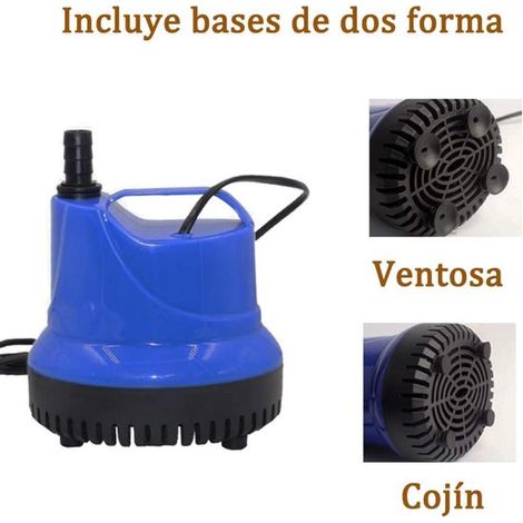Pompe sommergibili per acque reflue con tubo flessibile, piccole, elettriche, a ventosa piatta, con filtro inferiore, 45 Watt, 2800 litri/ora, adatte per acque reflue. (1/5)