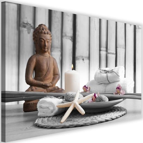 Tableau sur toile Bouddha Brown Zen Spa 60x40 (1/5)