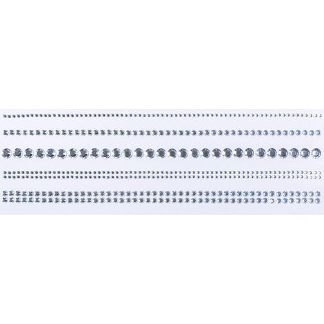 Strass autocollants argentés à rayures, 30 cm, lot de 5