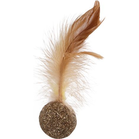 Boule de chat naturelle à la menthe, herbe-aux-chats, jouet de friandises, grattoir, nettoyage des dents activé par le mouvement, meulage, jeu de chasse, griffe à mâcher (1/5)