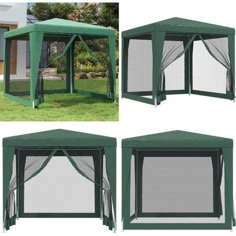 vidaXL Partyzelt mit 4 Mesh-Seitenwänden Grün 2,5x2,5 m HDPE (1/5)