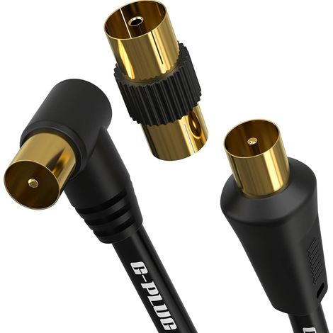 3m Câble Antenne TV Mâle-Mâle, Câble Coaxial pour TV et TNT (1/5)