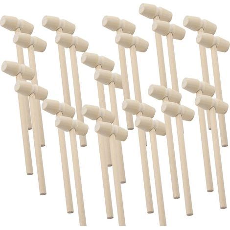 24 Pièces Mini Marteau en Bois Crabe Homard Maillets Martelant Enfants Jouet Fruits de mer Coquille Fissure Marteau pour Le Chocolat Artisanat Faisant Outil (1/5)
