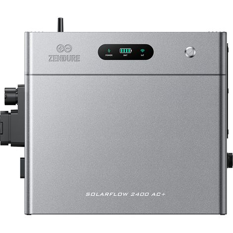 Zendure SolarFlow 2400 AC+ Balkonkraftwerk mit Speicher – 2400W AC bidirektional, erweiterbar 16,8kWh, IP65, Plug & Play, KI-Energiemanagement, Nur das SolarFlow 2400 AC+