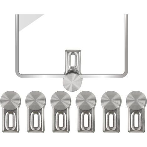 6 Pcs Fixation Miroir Clips, Fixation Miroir Lourd, Miroir Clips Verre en Alliage Zinc pour Miroir Murale, Fixation Miroir Mural, avec 6 Ancrages Muraux (1/4)