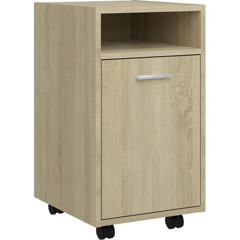 Armoire latérale avec roues fonctionnelle et pratique 33 x 38 x 60 cm en bois d'ingénierie chêne sonoma (1/5)