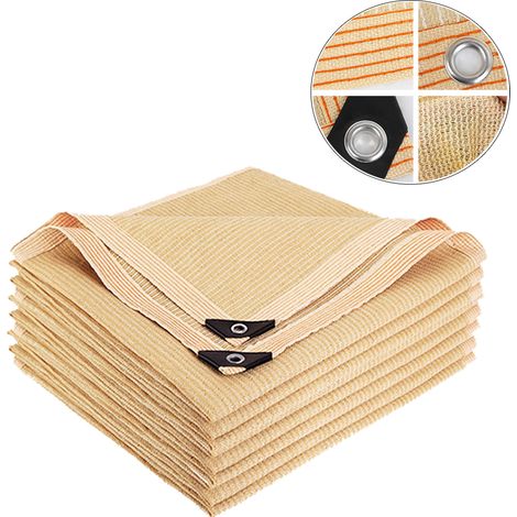 HDPE Anti-UV Beige 85% taux d'ombrage Pare-Soleil Net Jardin Piscine Plante Couverture Pare-Soleil Net-3 x 3m (1/5)
