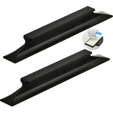 Poignée de porte coulissante auto-adhésive 2 pièces - Poignée de grange en alliage d'aluminium, noire, pour placards et armoires (Longueur 200 mm)
