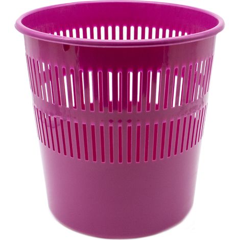Papelera rejilla plastico 12 Litros Rosa (1/4)